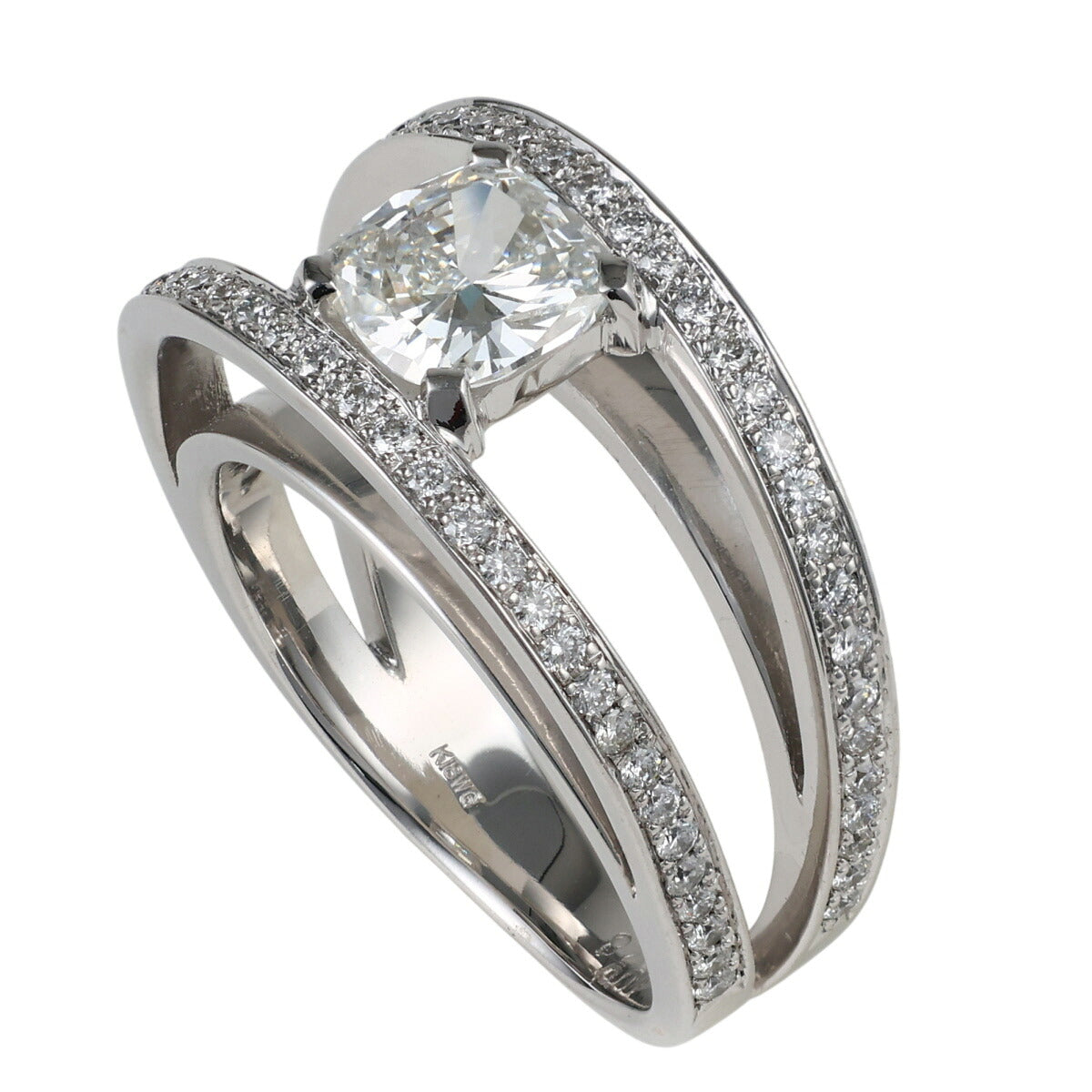 ダイヤモンド 1.00ct 0.78ct リング K18WG 10.5号 鑑定書付 J0570