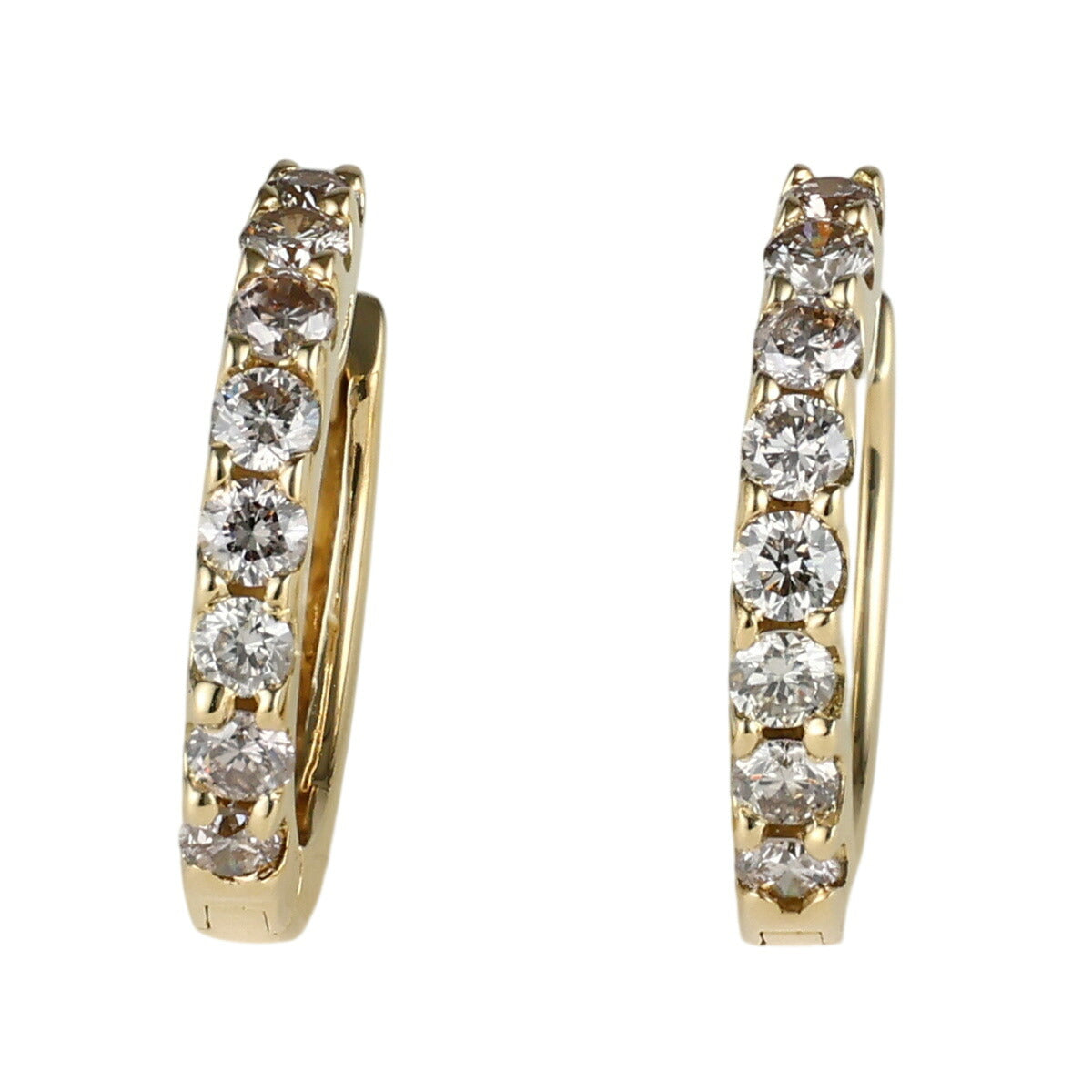ダイヤモンド 0.17ct 0.17ct フープ ピアス K18YG J1745