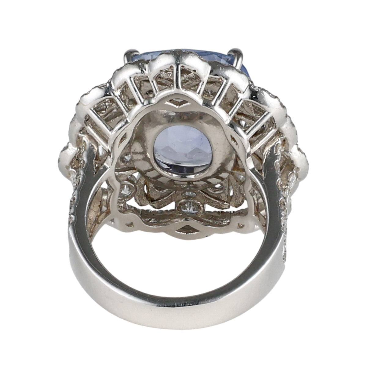 非加熱 サファイア 11.59ct ダイヤモンド 2.34ct リング Pt900 11号 鑑別書付 D1618