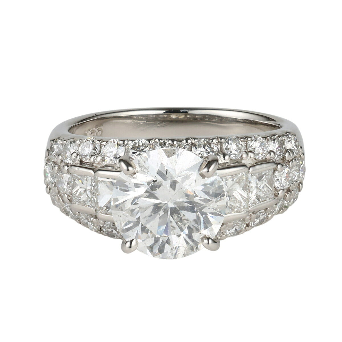 F-SI2-VG ダイヤモンド 2.339ct 1.37ct デザイン リング Pt900 ソーティング付 D2533