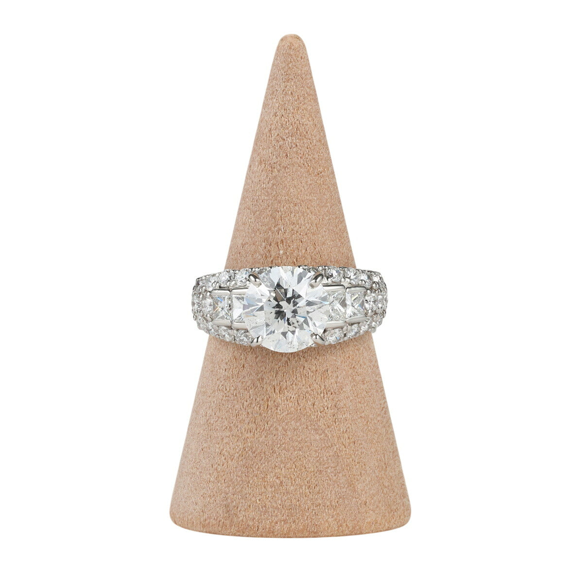 F-SI2-VG ダイヤモンド 2.339ct 1.37ct デザイン リング Pt900 ソーティング付 D2533