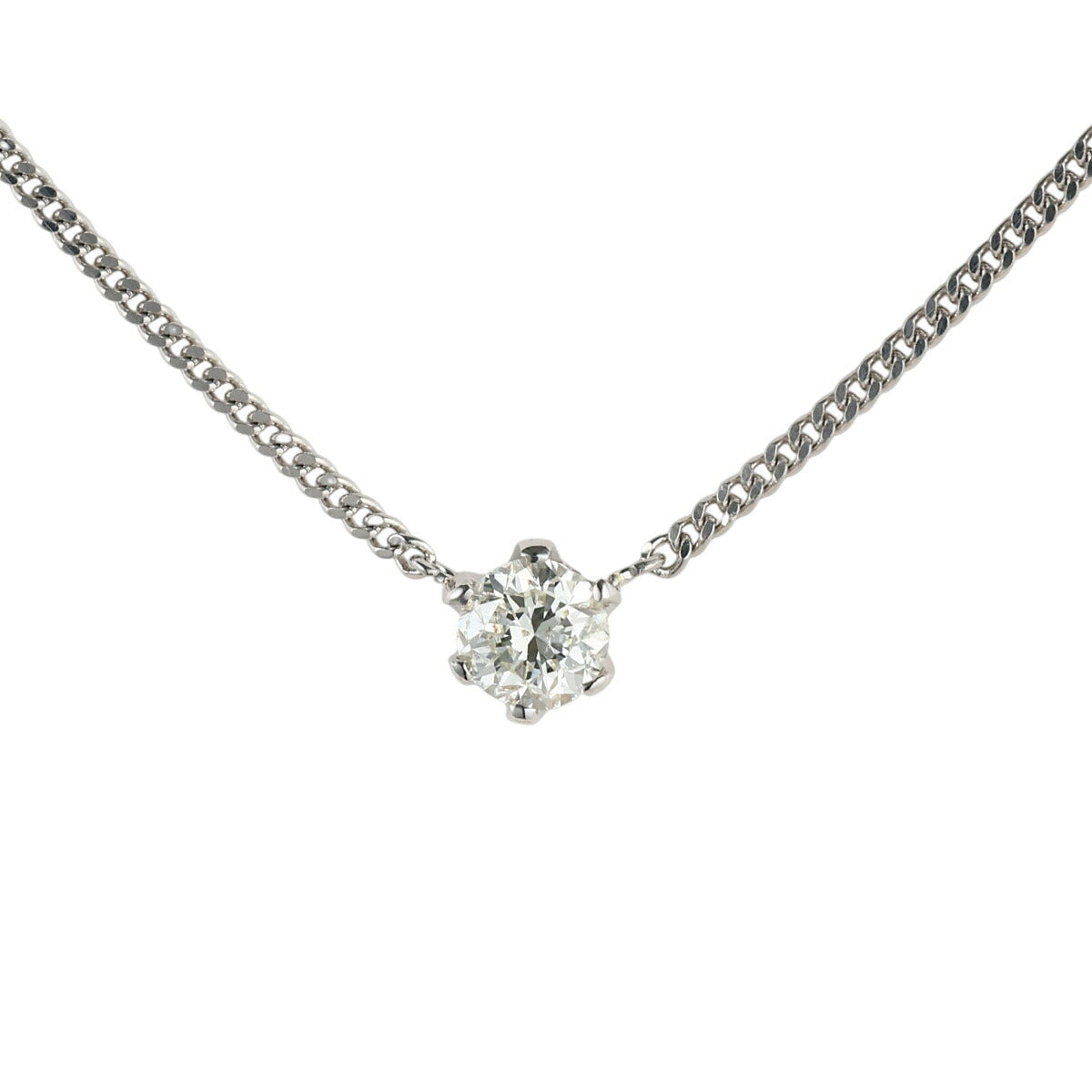 K-I1-F ダイヤモンド 0.329ct 一粒 ネックレス Pt900 Pt850 ソーティング付 D2538