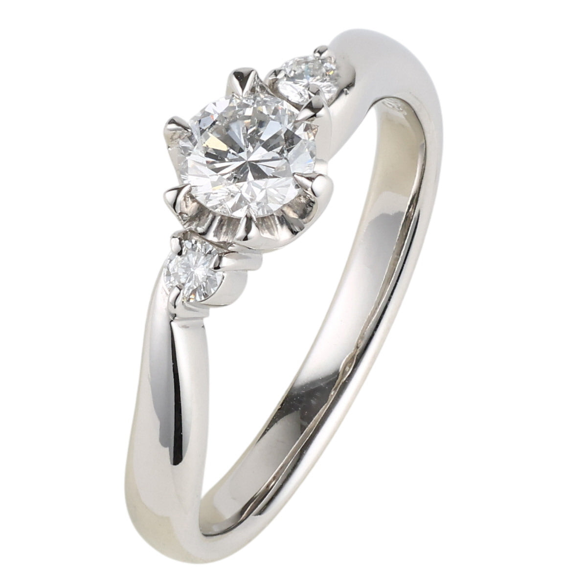 F-I1-G ダイヤモンド 0.417ct 0.08ct デザイン リング Pt900 ソーティング付 D2539