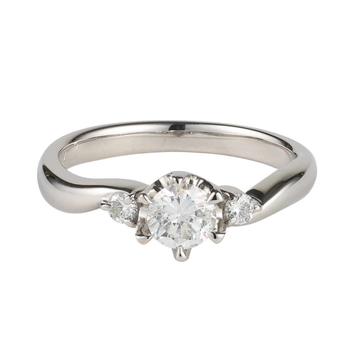 F-I1-G ダイヤモンド 0.417ct 0.08ct デザイン リング Pt900 ソーティング付 D2539