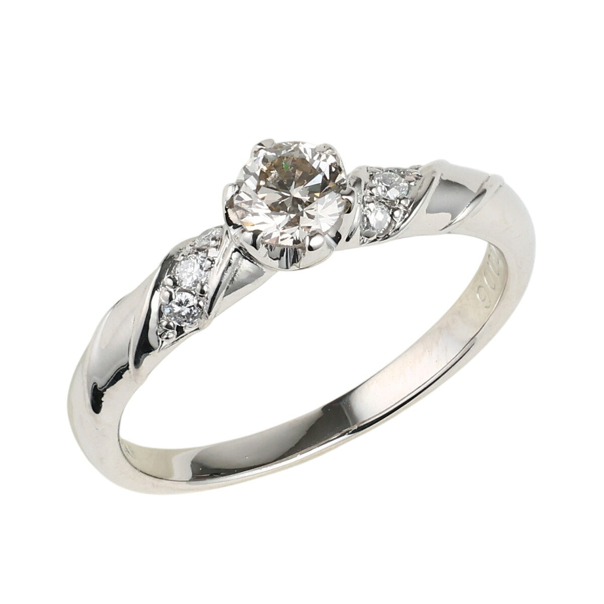 VLB-SI2-F ダイヤモンド 0.316ct 0.06ct デザイン リング Pt900 ソーティング付 D2540