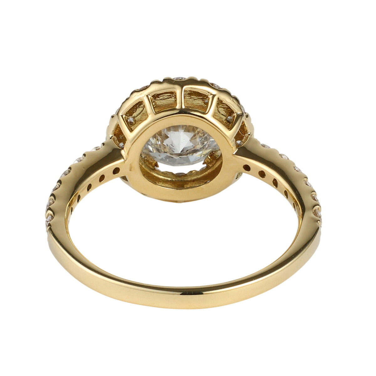 H-I2-F ダイヤモンド 1.509ct 0.55ct デザイン リング K18YG ソーティング付 D2541