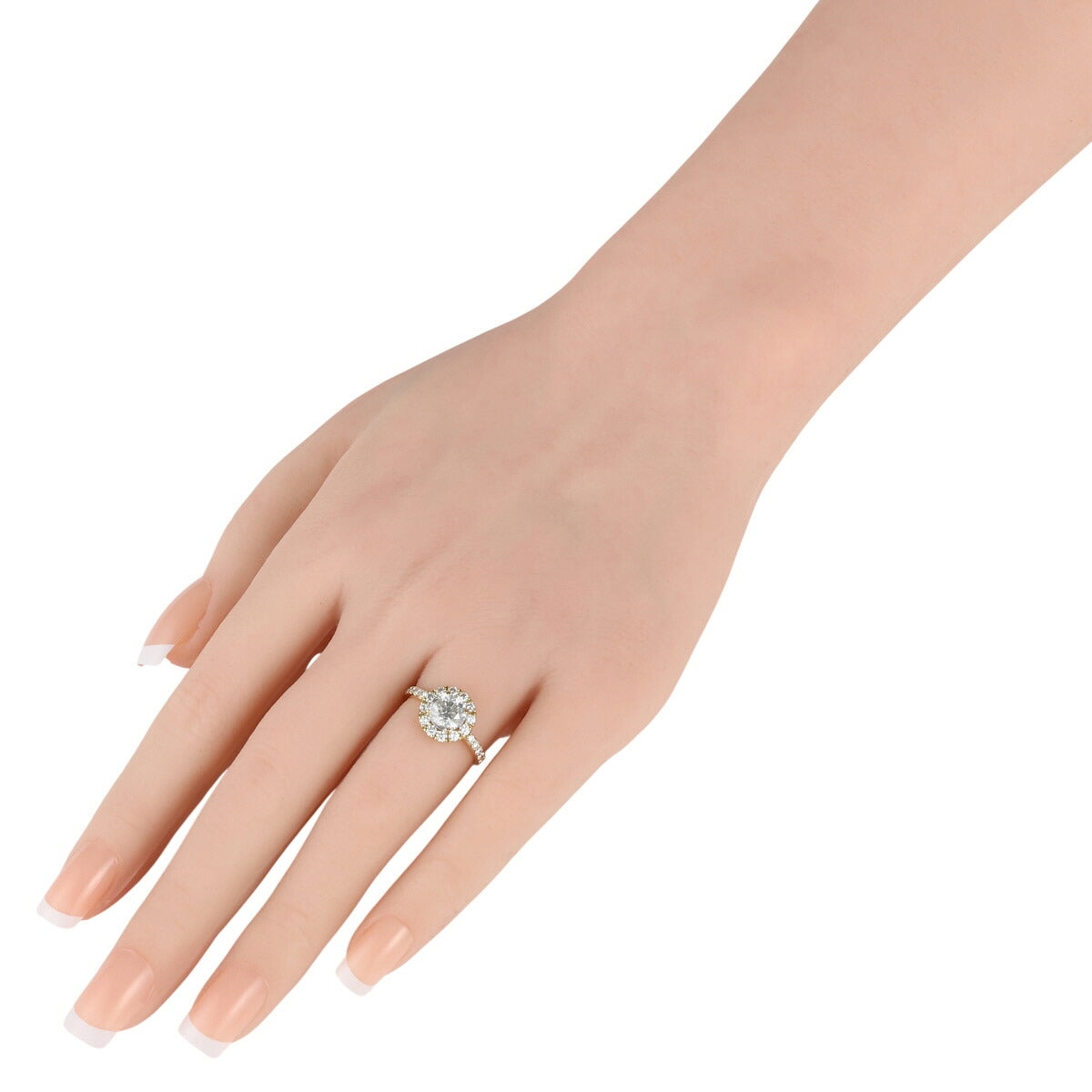 H-I2-F ダイヤモンド 1.509ct 0.55ct デザイン リング K18YG ソーティング付 D2541