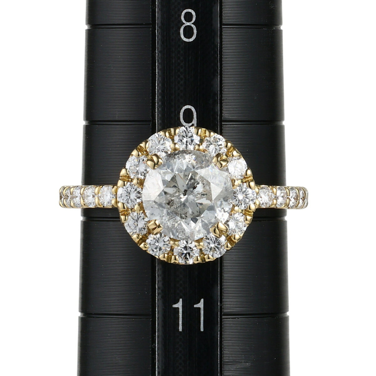 H-I2-F ダイヤモンド 1.509ct 0.55ct デザイン リング K18YG ソーティング付 D2541