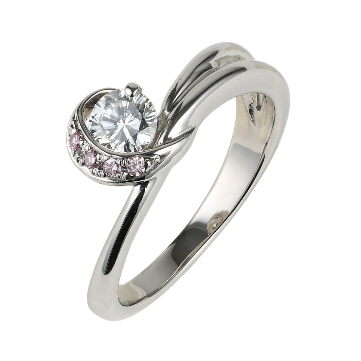 G-SI2-VG ダイヤモンド 0.344ct ピンクダイヤ 0.03ct デザイン リング Pt900 11号 ソーティング付 D2542