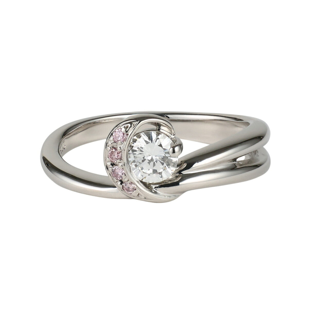 G-SI2-VG ダイヤモンド 0.344ct ピンクダイヤ 0.03ct デザイン リング Pt900 11号 ソーティング付 D2542