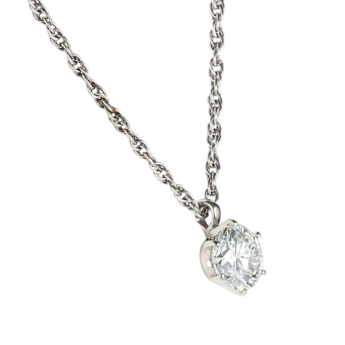 H-SI2-GOOD ダイヤモンド 1.002ct 一粒 ネックレス Pt900 Pt850 ソーティング付 H8785