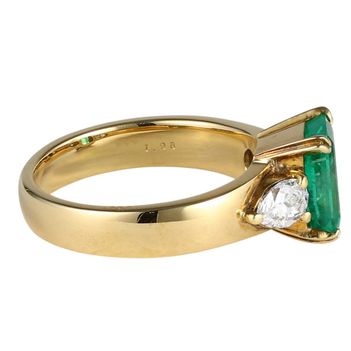 エメラルド 1.98ct ダイヤモンド 0.59ct リング K18YG 12号 鑑別書 ソーティング付 I1112