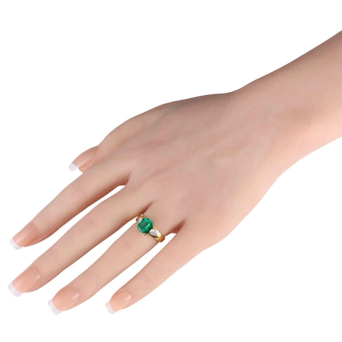 エメラルド 1.98ct ダイヤモンド 0.59ct リング K18YG 12号 鑑別書 ソーティング付 I1112