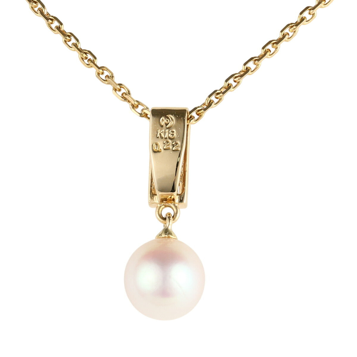 タサキ パール ダイヤ 0.22ct ネックレス K18YG I3937