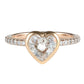 ダイヤモンド 1.01ct 0.28ct ハート リング K18PG 9号 I4281