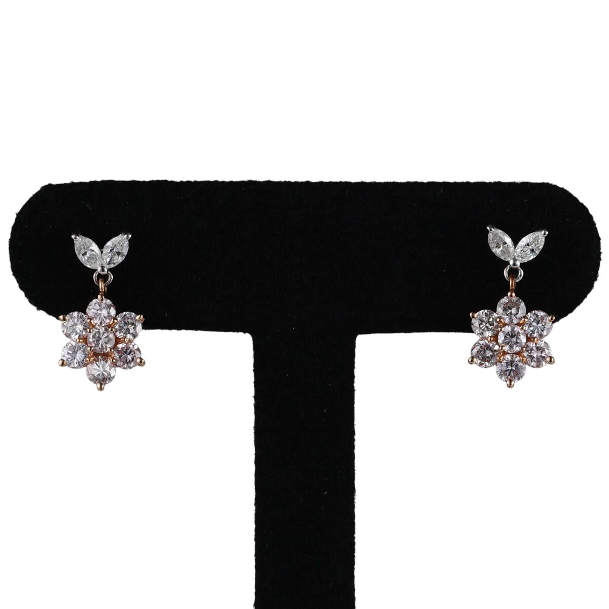 天然ピンクダイヤモンド 0.50ct 0.50ct ダイヤ 0.13ct 0.13ct ピアス K18WG K18PG 鑑別書付 I5272