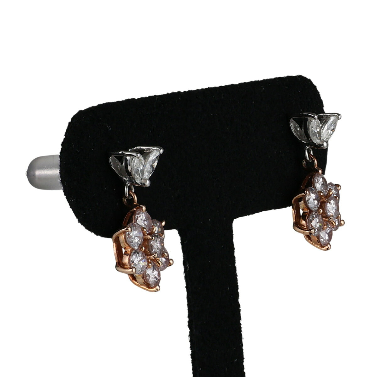天然ピンクダイヤモンド 0.50ct 0.50ct ダイヤ 0.13ct 0.13ct ピアス K18WG K18PG 鑑別書付 I5272