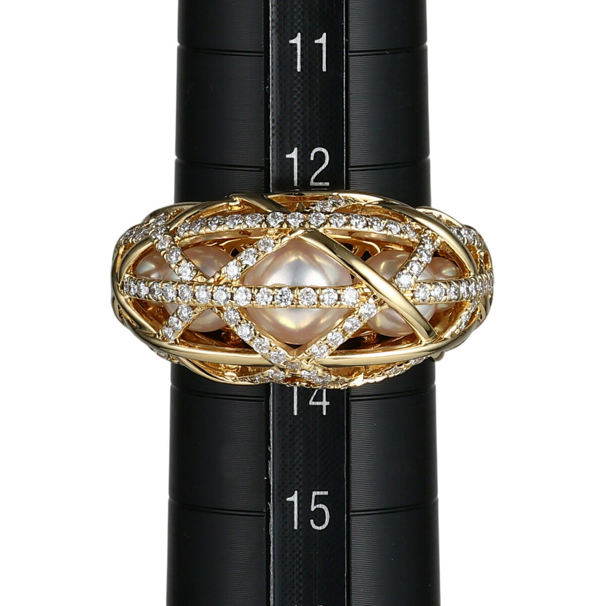 ミキモト パール ダイヤモンド 0.64ct リング K18YG 13号 I6493