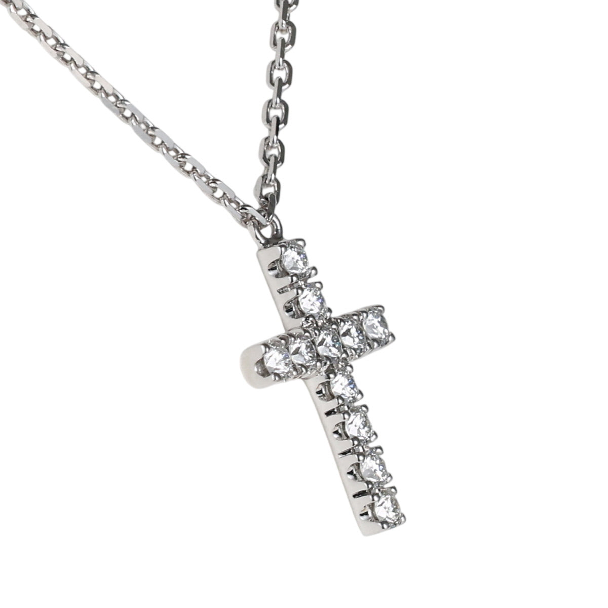 カルティエ ダイヤモンド シンボルクロス ネックレス K18WG 国内正規 保付 I7298