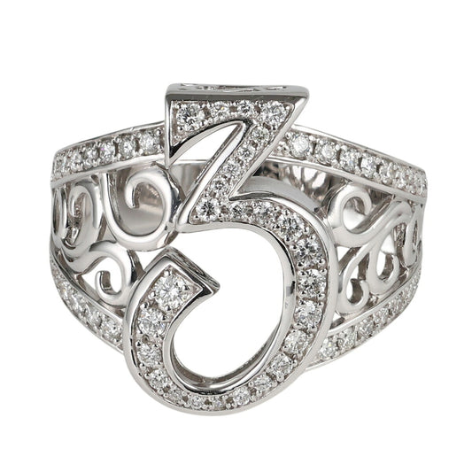 ゆきざき ダイヤモンド 0.90ct ノンブル ナンバー3 Lサイズ リング Y.NOMBRE.1.9.3.L K18WG 26号 I7592
