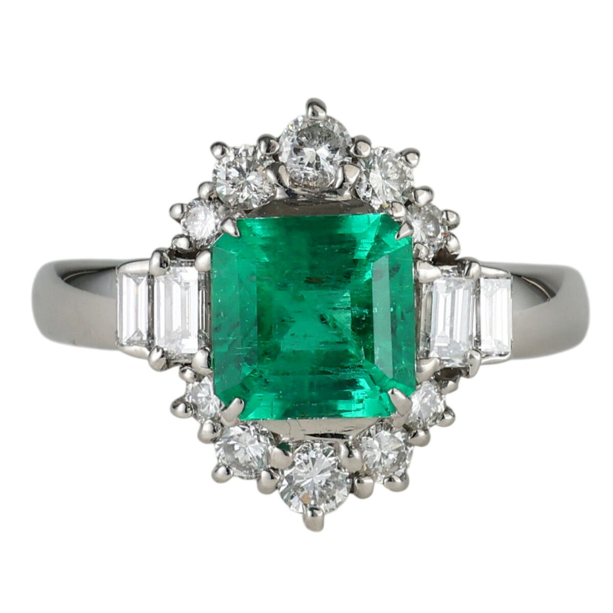 エメラルド 1.54ct ダイヤモンド 0.73ct リング Pt900 11号 鑑別書付 I7939