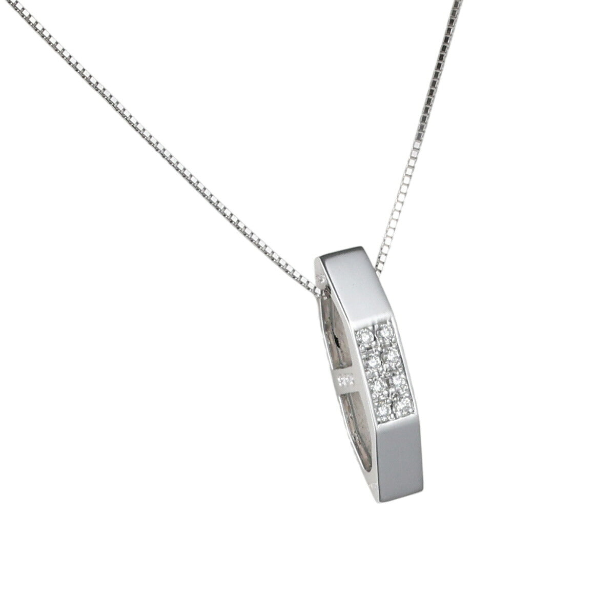 タサキ ダイヤモンド 0.08ct ネックレス K18WG I8428