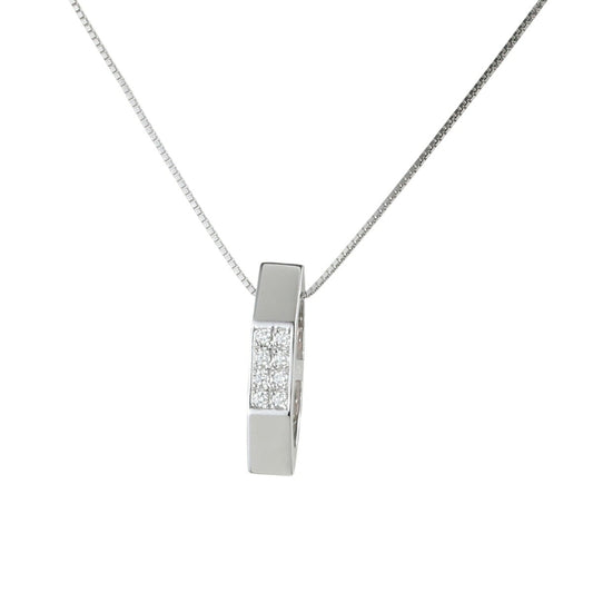 タサキ ダイヤモンド 0.08ct ネックレス K18WG I8428