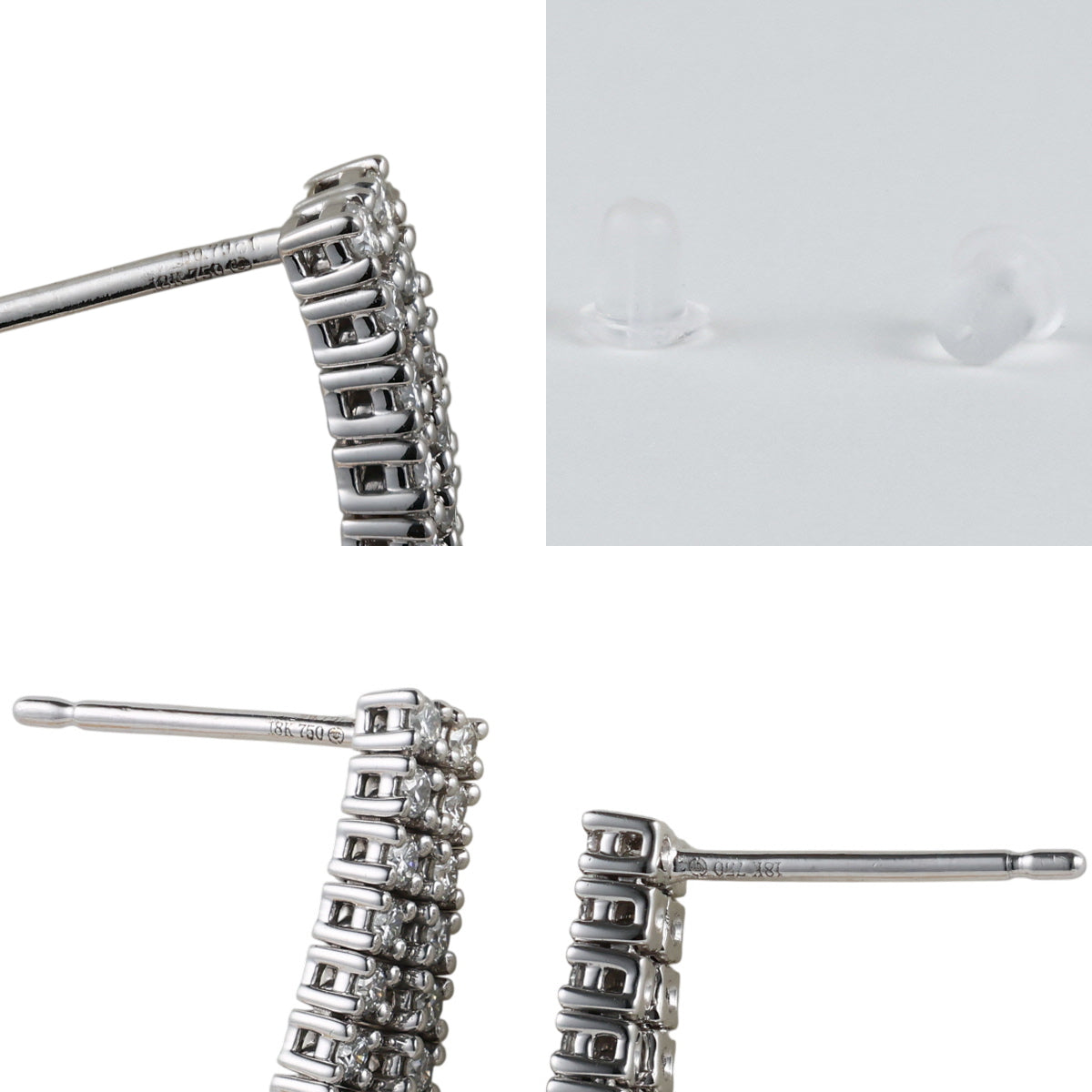 ダイヤモンド 0.70ct ピアス K18WG I8460
