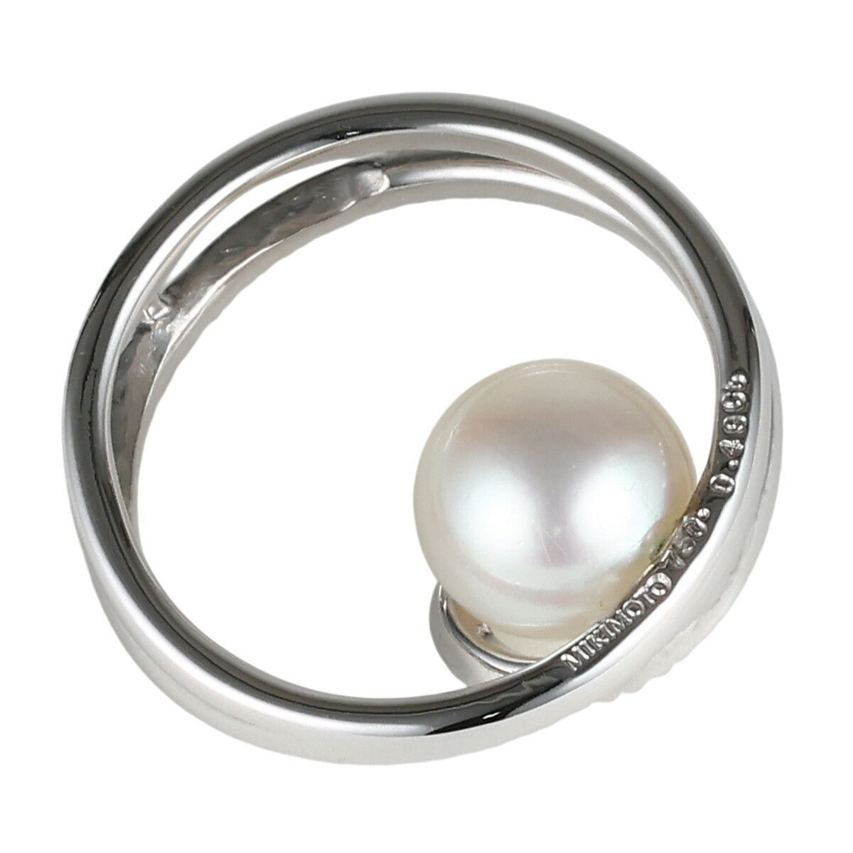 ミキモト パール ダイヤ 0.49ct ペンダントトップ K18WG I9180