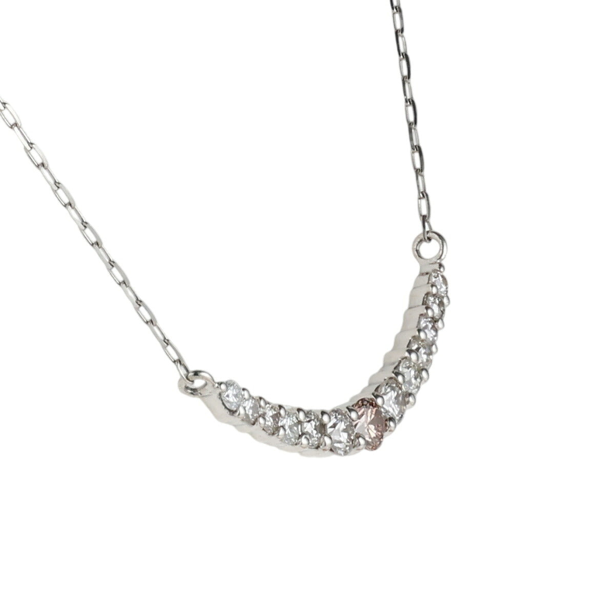 ピンクダイヤモンド 0.038ct ダイヤ 0.16ct デザイン ネックレス Pt950 Pt850 ソーティング付 I9376
