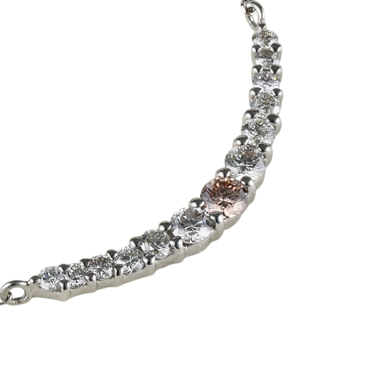 ピンクダイヤモンド 0.038ct ダイヤ 0.16ct デザイン ネックレス Pt950 Pt850 ソーティング付 I9376