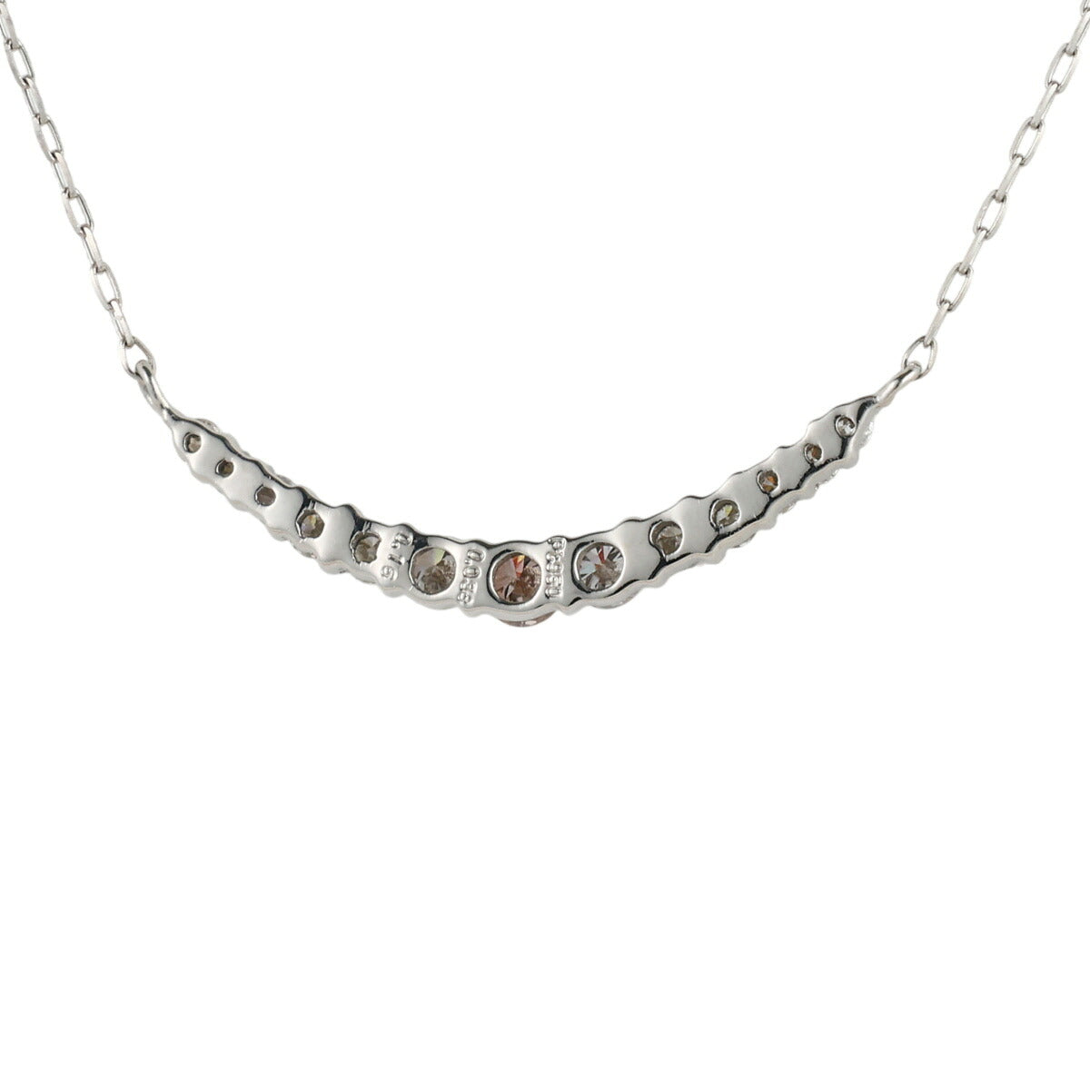 ピンクダイヤモンド 0.038ct ダイヤ 0.16ct デザイン ネックレス Pt950 Pt850 ソーティング付 I9376