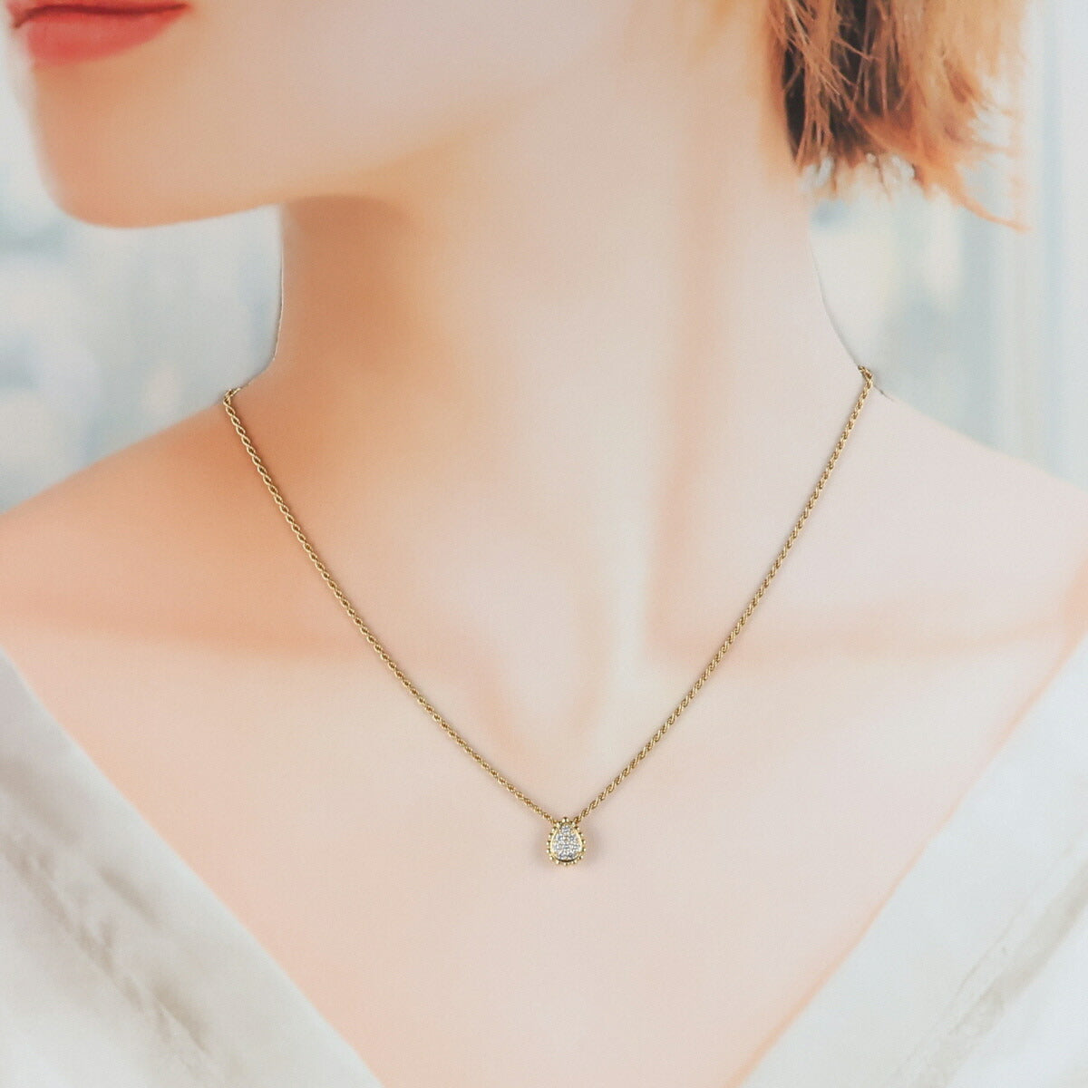 ブシュロン ダイヤモンド セルパンボエム ネックレス K18YG I9479