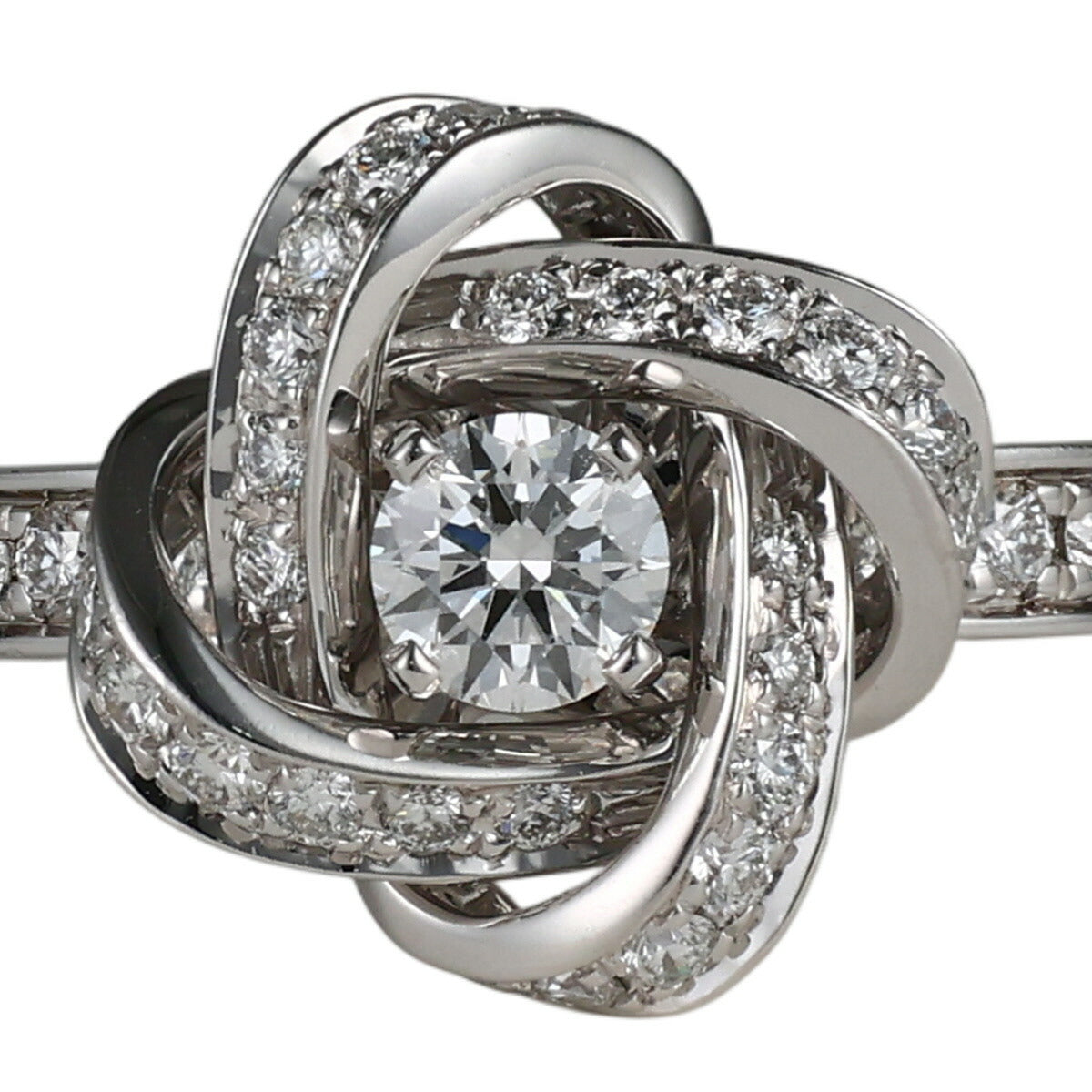 ブシュロン E-VVS1-3EX ダイヤモンド 0.23ct ピヴォワンヌ ソリテール リング K18WG #52 国内正規 箱・保付 I9481