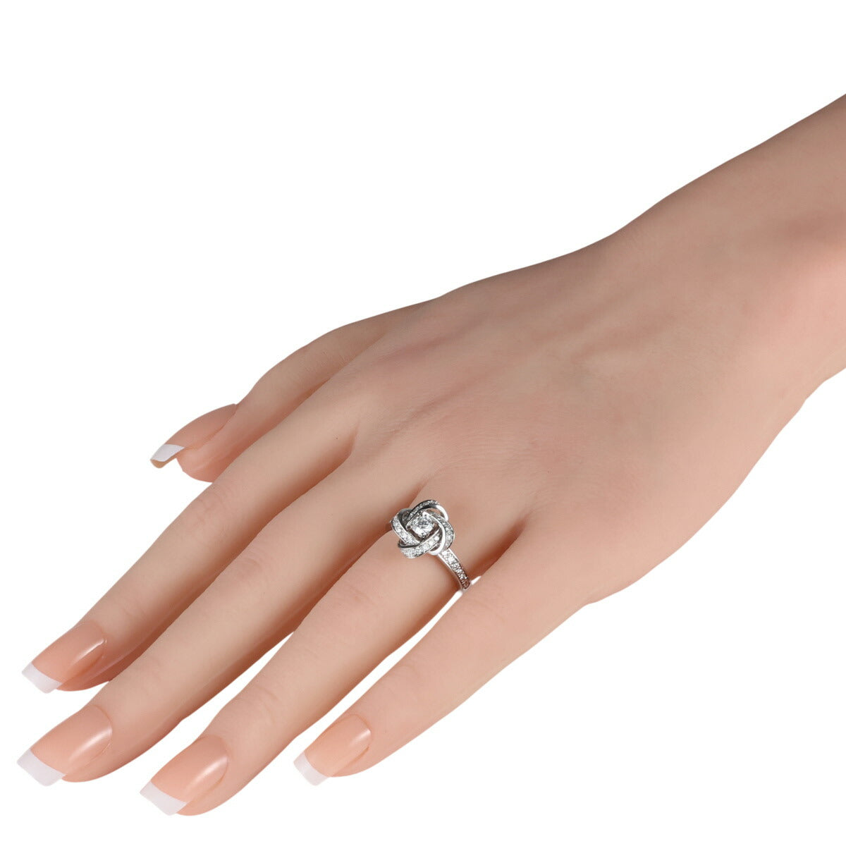 ブシュロン E-VVS1-3EX ダイヤモンド 0.23ct ピヴォワンヌ ソリテール リング K18WG #52 国内正規 箱・保付 I9481