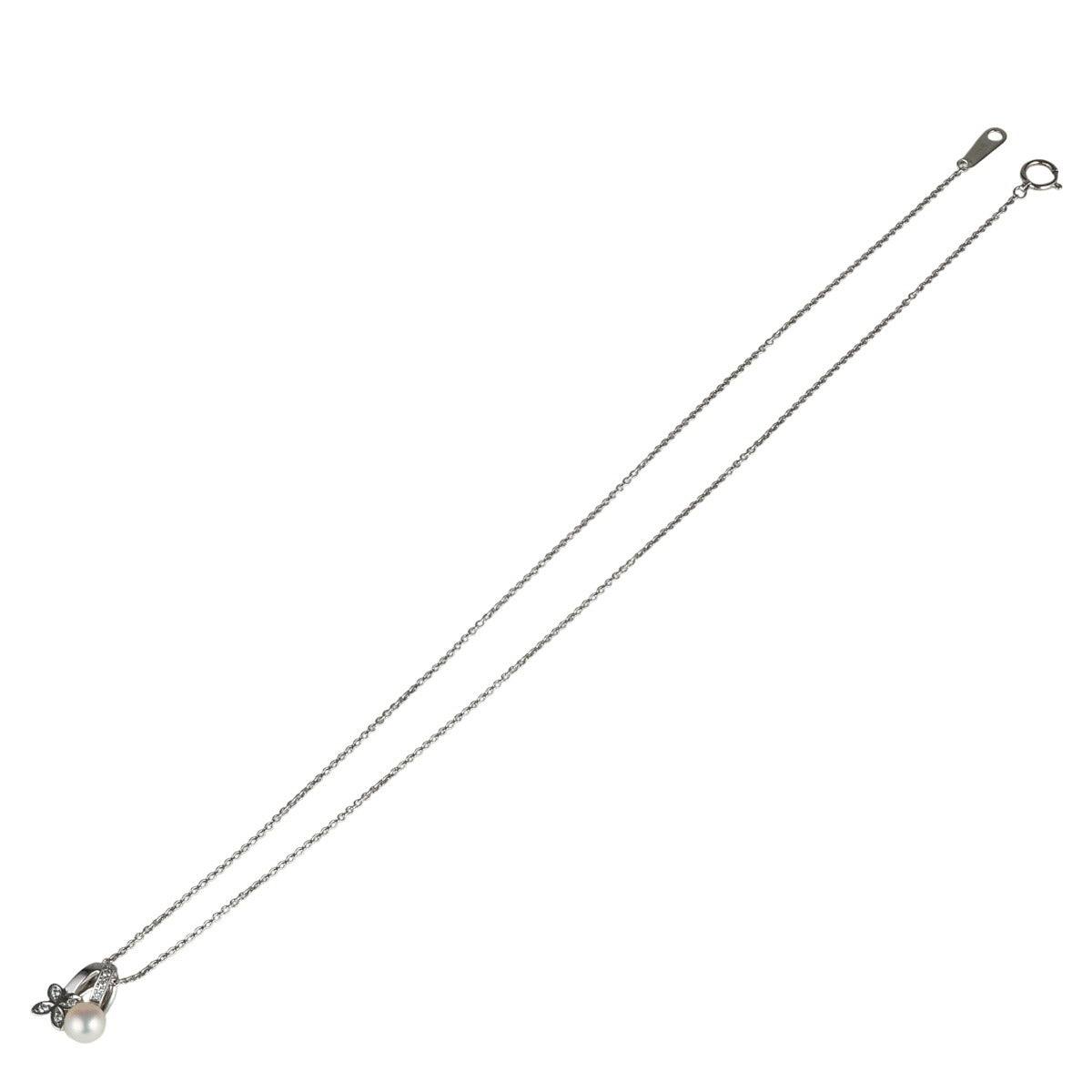 ミキモト パール 5.8mm ダイヤモンド デザイン ネックレス K18WG I9484
