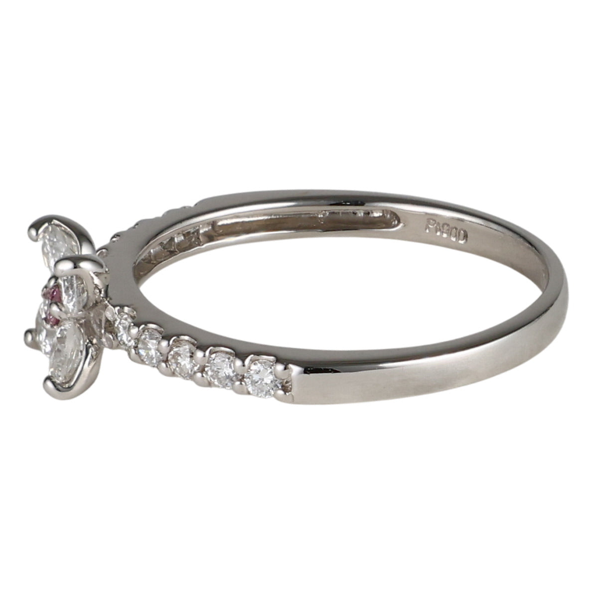 ピンクダイヤモンド 0.014ct ダイヤ 0.44ct リング Pt900 9号 ソーティング付 I9532