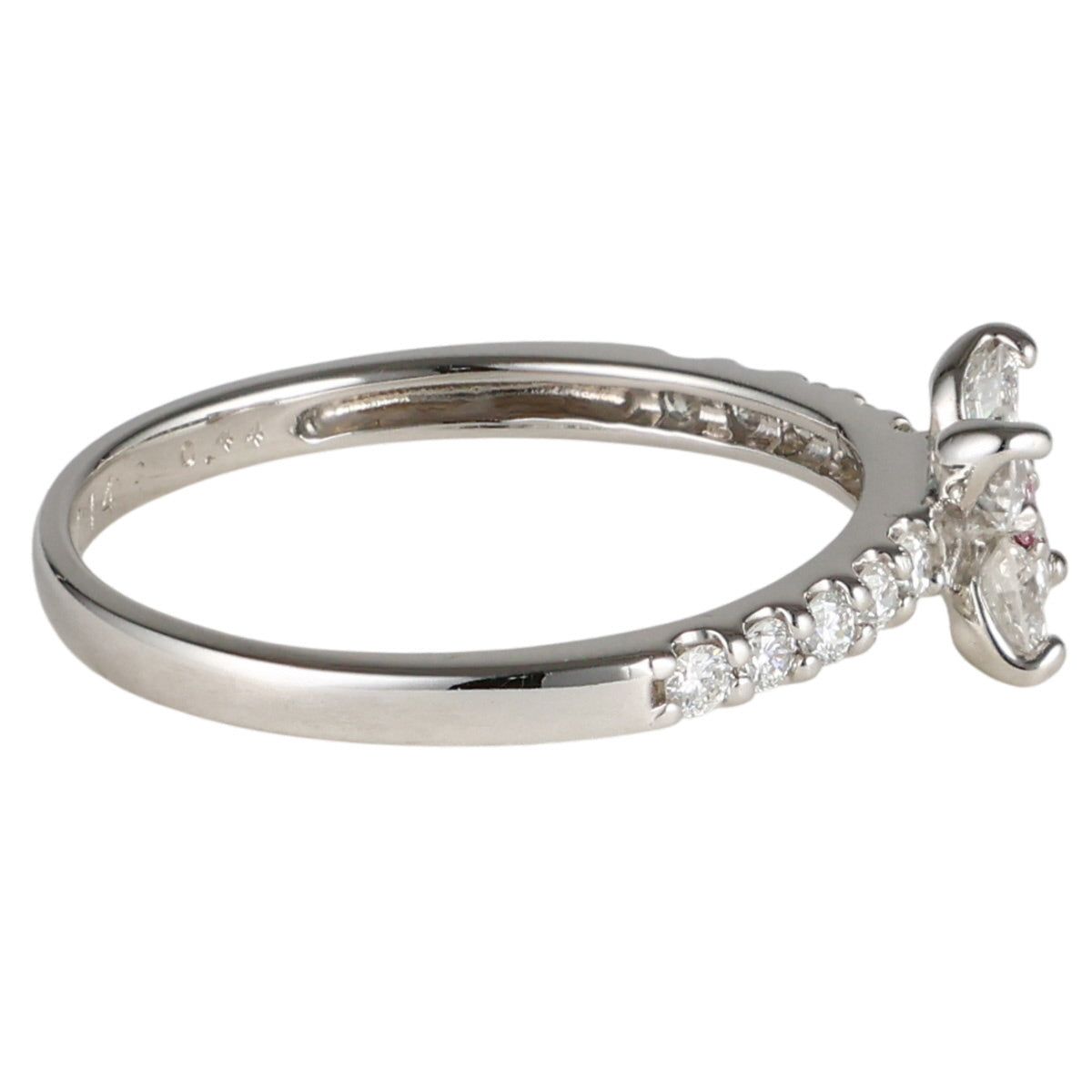 ピンクダイヤモンド 0.014ct ダイヤ 0.44ct リング Pt900 9号 ソーティング付 I9532