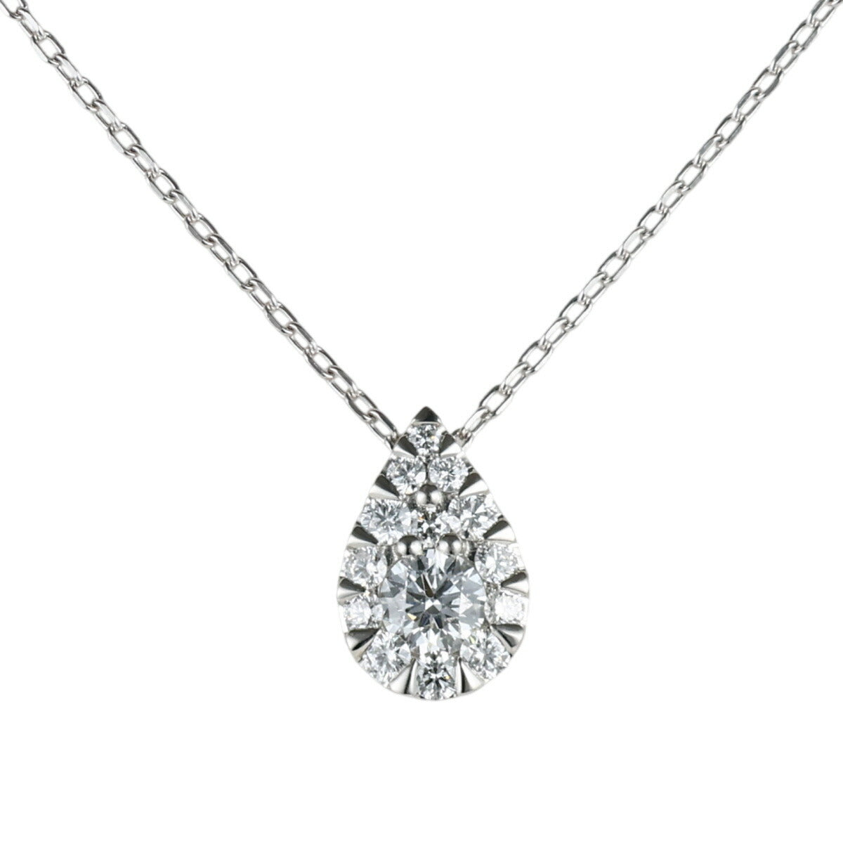 ヴァンドーム青山 D-SI2-EX H&C ダイヤモンド/0.124ct 0.12ct ドロップ オブ ガーランド ネックレス Pt950 Pt850 保付 I9923