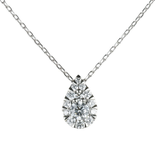 ヴァンドーム青山 D-SI2-EX H&C ダイヤモンド/0.124ct 0.12ct ドロップ オブ ガーランド ネックレス Pt950 Pt850 保付 I9923