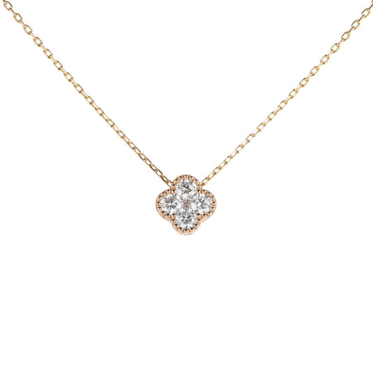 ポンテヴェキオ ダイヤ 0.15ct フラワー ネックレス K18PG I9924