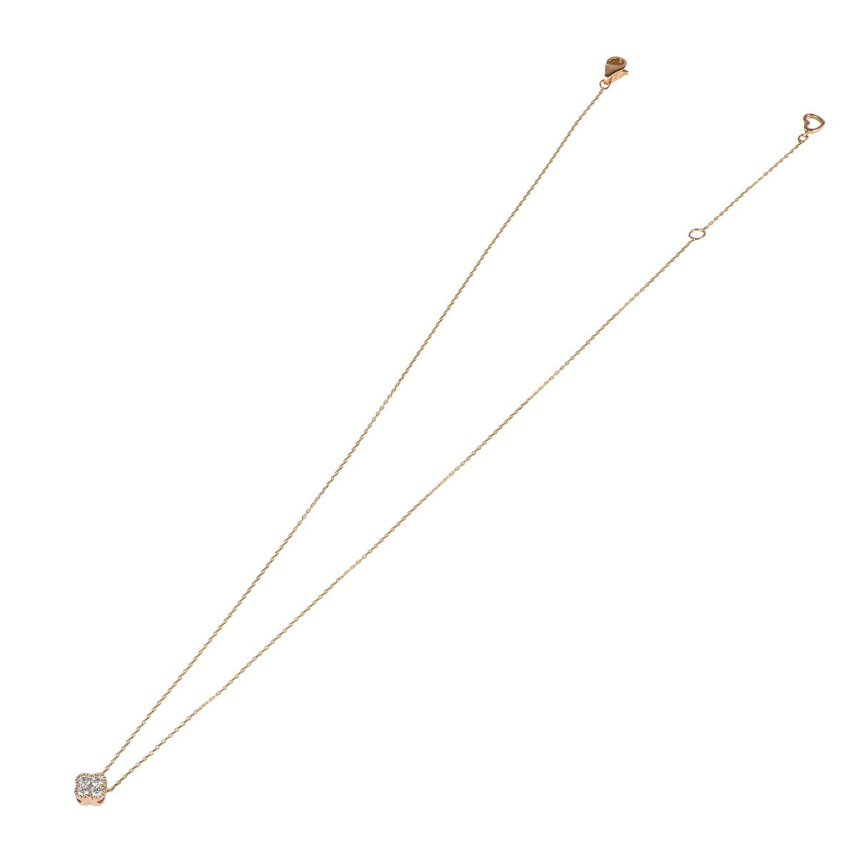 ポンテヴェキオ ダイヤ 0.15ct フラワー ネックレス K18PG I9924