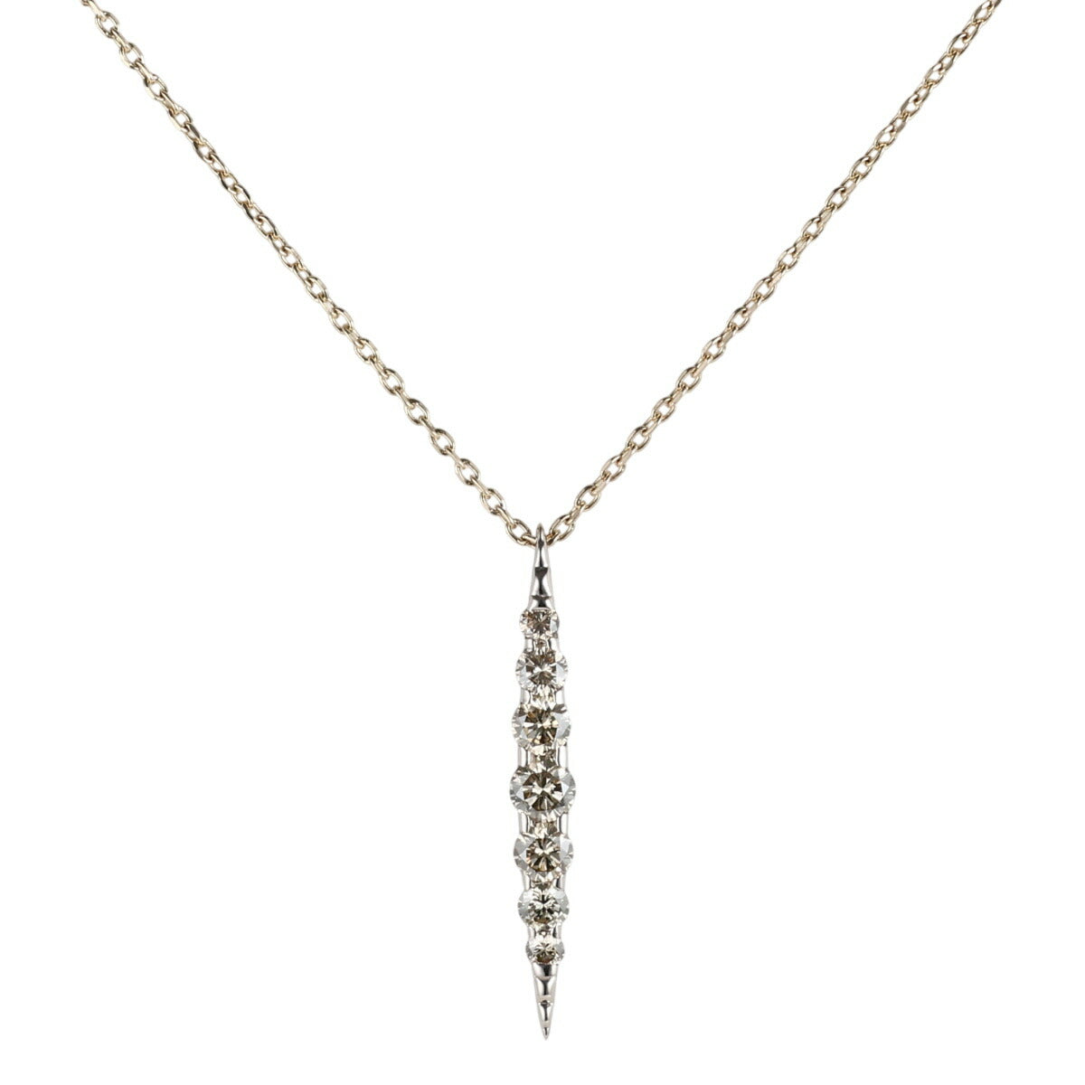 カシケイ ブラウンダイヤ 0.50ct ネイキッド ネックレス K18BG J0044