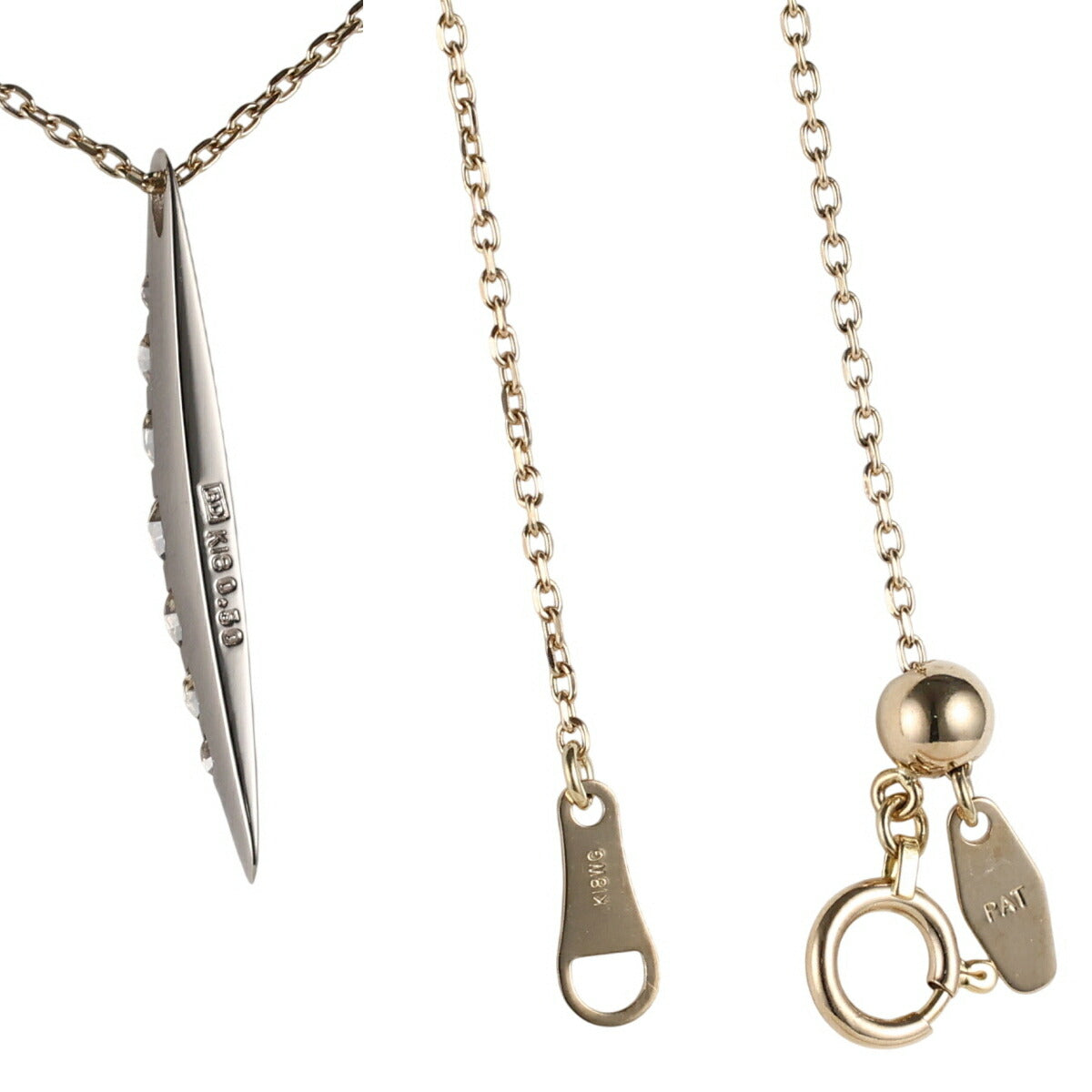 カシケイ ブラウンダイヤ 0.50ct ネイキッド ネックレス K18BG J0044
