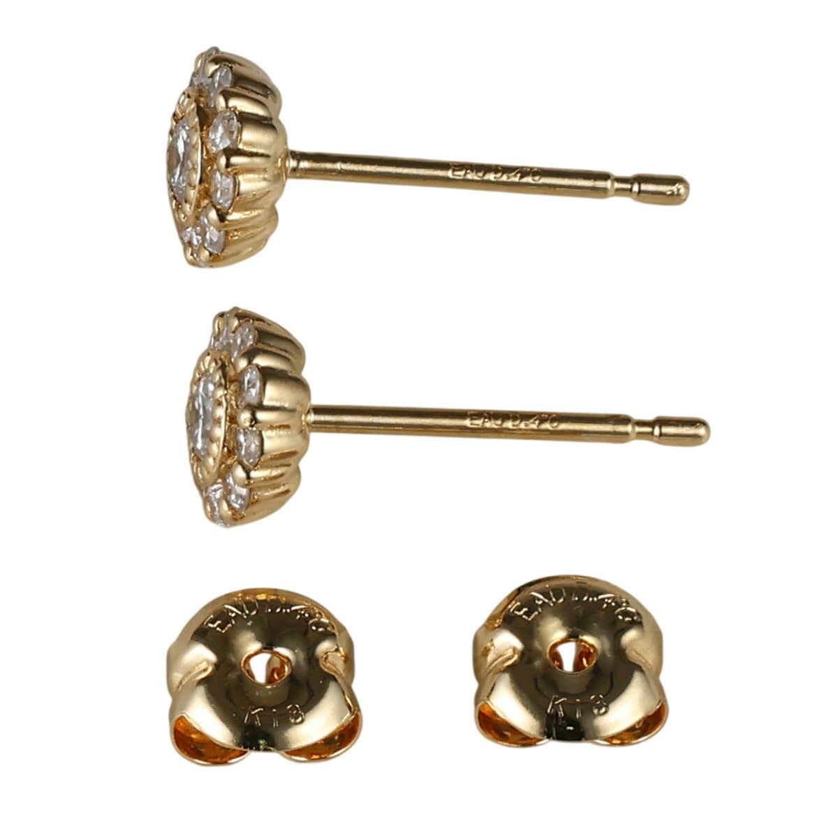 オデュース4℃ ダイヤモンド ピアス K18YG J0045