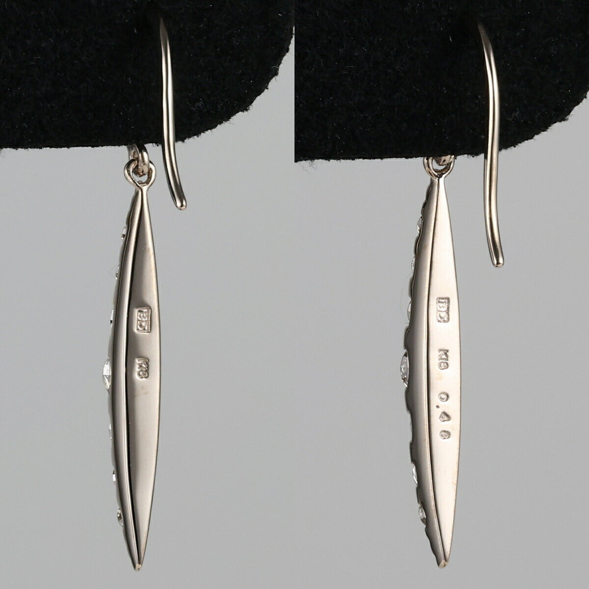 カシケイ ブラウンダイヤ 0.48ct ネイキッド ピアス K18BG J0114
