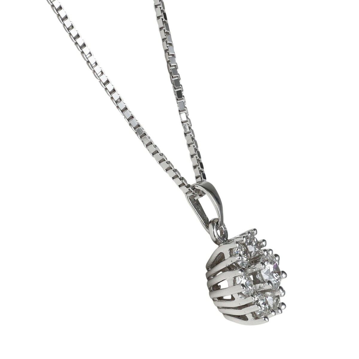 ダイヤモンド 0.85ct ネックレス K14WG J0301