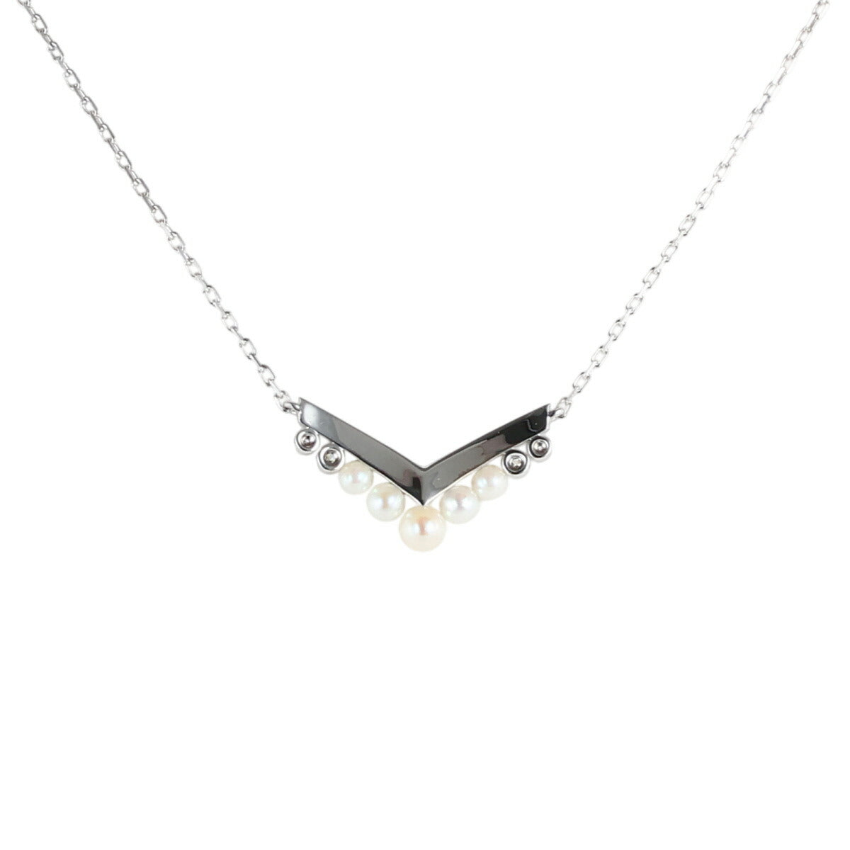 ショーメ パール ダイヤモンド ジョゼフィーヌ エグレット ネックレス K18WG 保付 J0478