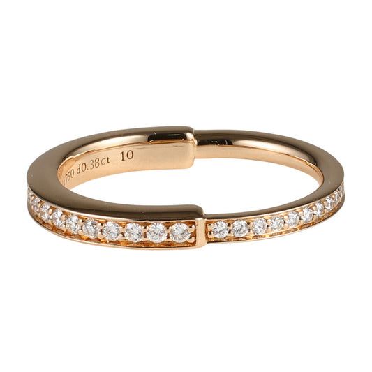 ティファニー パヴェ ダイヤモンド 0.38ct ロック リング K18PG 約13号 J0492
