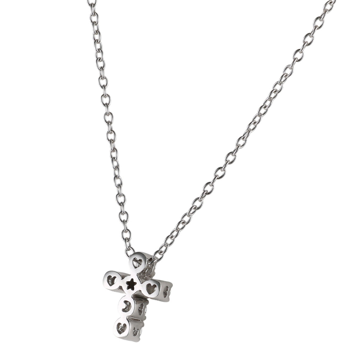 ポンテヴェキオ ダイヤ 0.23ct クロス ネックレス K18WG J0494